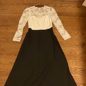 NWT Tadashi Shoji White Lace Black Dress